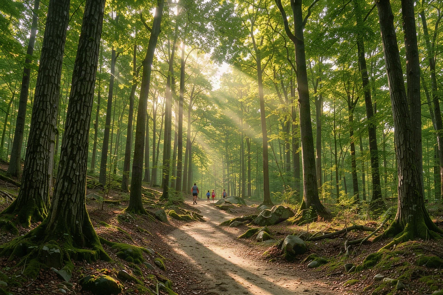 Sentier dans la forêt de chênes de Seine-et-Marne